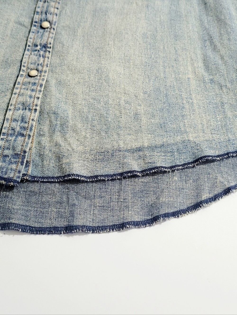 STS Ranchwear Western Denim Snap Shirt Women's Size Large 100% Cotton Pearl Snap - Picture 15 of 15
